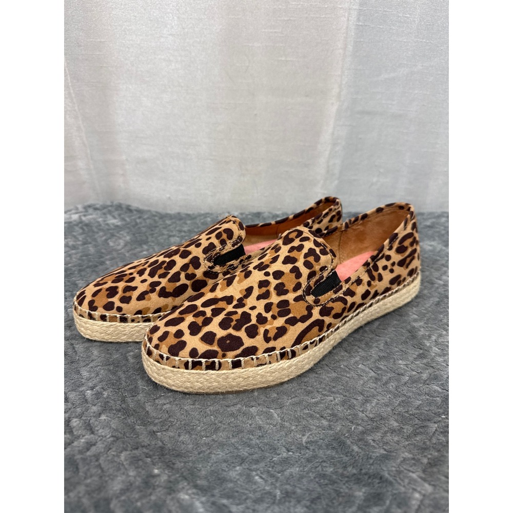 Dr. Scholls Leopard Print Espadrille Slip-On Sneakers BE Energized Foam Tan 8.5M